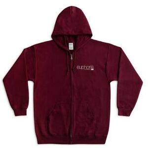 Euphoria HBO TV Official “Rue’s Hoodie” Zip Maroon Jacket Size Unisex Small $42